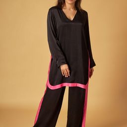 Maisolos Colourblocked V-Neck Tunic with Trousers-image-70