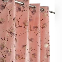 Galaxy Home Decor Pink Set of 2 Floral Room Darkening Long Door Curtain-picture-8