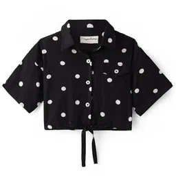CrayonFlakes Polka Dot Print Flared Sleeve Shirt Style Top-picture-25