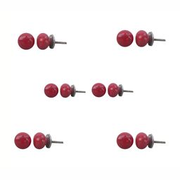 Indianshelf 6-Pcs Red Ceramic Knobs-7