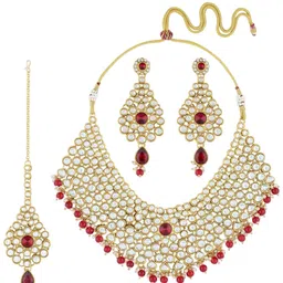 Zaveri Pearls Stone-Studded & Beaded Jewellery Set-image-69