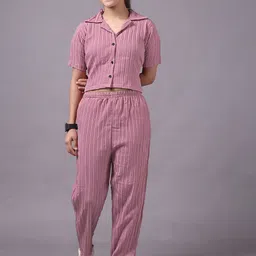 kachhot Girls Striped Top with Trousers Clothing Set-image-102