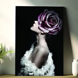 Myntra Elegant Homes Black & White Painting Rose Woomen Art Canvas Wall Art-image-49