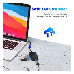 Portronics POR-1634 Mport 4D USB Hub 4-in-1 Multiport USB Dock with Long Cable and up to 480 Mbps High Data Transfer Speed-Black image 4