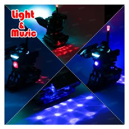 Fiddlerz Army Tank Toy Automatic 2 in 1 Deforming Tank with Light Music Sound and Bump N Go Function Green image 5