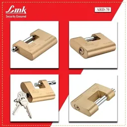 Link 70 mm Brass Body with 3 Keys Armored Padlock image 3