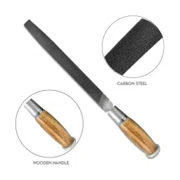 LXMI 152.4 mm (6 inch) Carbon Steel Flat File Tool with Wooden Handle, AZWFF6_1 image 3