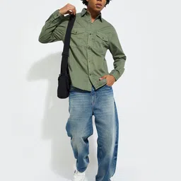 max Men Spread Collar Solid Cotton Casual Shirt-picture-19