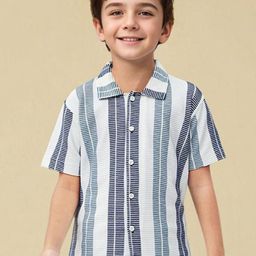 Toonyport Boys Comfort Multi Stripes Opaque Striped Casual Shirt-image-4