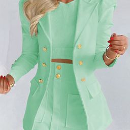 KPOP Long Sleeves Coat With Skirt Co-Ords-image-45