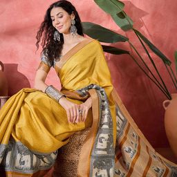 Sangria Checked Zari Saree-image-28