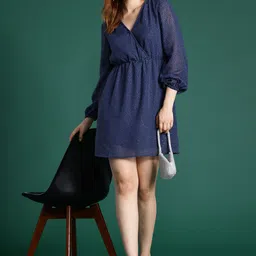 DressBerry Dobby Finish Puff Sleeve Mini Dress-image-31