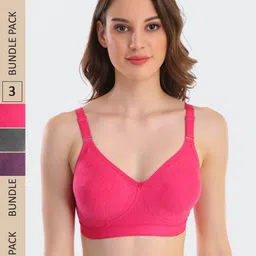 POOJA RAGENEE Pack Of 3 Non-Wired Full Coverage All Day Comfort Seamless T-Shirt Bra-image-41