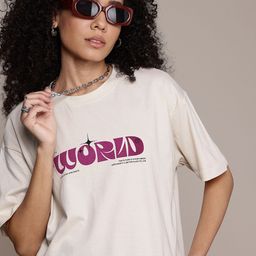 The Roadster Life Co. Typography Printed Drop-Shoulder Sleeves Pure Cotton T-shirt-picture-7