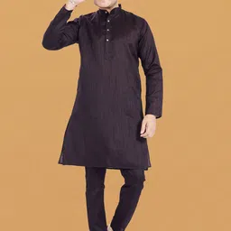 DIVISIVE Men Regular Dupion Silk Kurta with Pyjamas-12