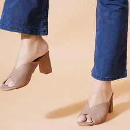 PLANET WALK Textured Block Pumps with Laser Cuts image 1