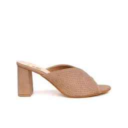 PLANET WALK Textured Block Pumps with Laser Cuts image 4