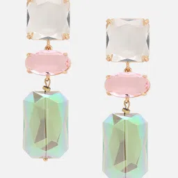 Beatnik Gold-Plated Artificial Stone Geometric Drop Earrings-picture-27