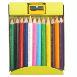 Camlin Kokuyo Half Size Color Pencil With Sharpener - 12 Shades Pack of 4 ,4193588-12