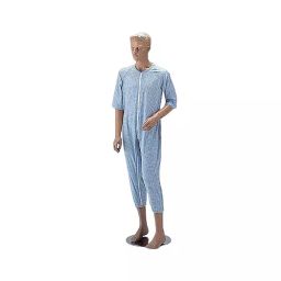 AS ONE Front-Opening Long-Term Care Nightwear L Size Blue, 0-4427-01-image-85