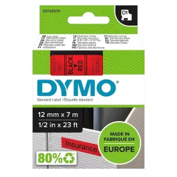 DYMO 12mm x 7m Black Print on Red Tape Self-Adhesive Labels for Label Printer, S0720570-image-23