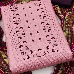 Peachmode Pink Embroidered Unstitched Dress Material-image-59