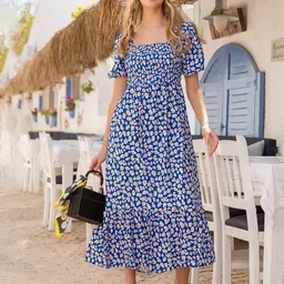 Pinly Women Floral Printed Fit & Flare Dress-picture-18