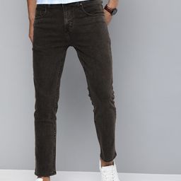 Mast & Harbour Men Black Slim Tapered Fit Mid-Rise Clean Look Stretchable Cropped  Jeans-image-58