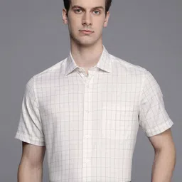 Louis Philippe Men Classic Tartan Checks Opaque Formal Shirt-picture-9