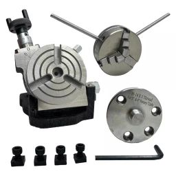 Assorts Tilting Rotary Table 80 mm (3 Inch) 3 Slots M14x1 65 mm Self Centering Chuck 3 Jaws-picture-0