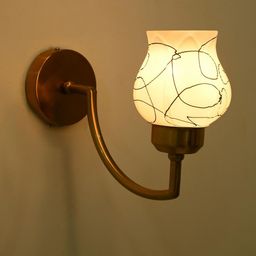 1ST TIME White & Black Printed Glass Traditional Cylinder Shaped Wall Lamp-picture-49