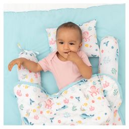 Haus & Kinder Bundle of Joy Bedding Set, Vitamin Sea- White Blue-17