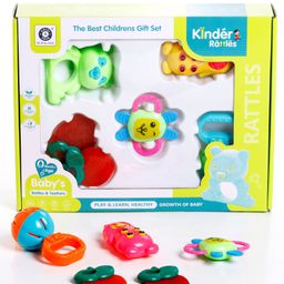 Aditi Toys Kinder Rattle Infant Teething Toy For Babies 6 Pcs Best For Gifting Non-Toxic, BPA Free.-16