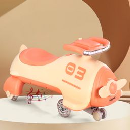 Babyhug Baby Magic Premium Aero Kids Magic Swing Car With Music Lights & ABEC 7 Bearing with PU LED Wheels - Orange-13
