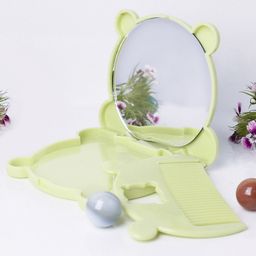 THE LITTLE LOOKERS Comb and Mirror Set with Soft Bristles and Rounded Tips for Baby's Sensitive Skin/Hair Care | Grooming Accessories | Comb Set for Newborns/Babies/Kids/Toddlers (Round-Green)-18