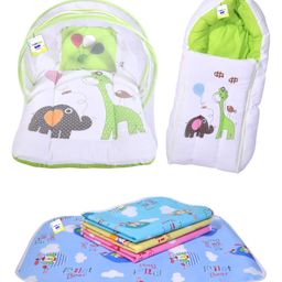 Babytoons Baby Bedding Set for New Born Sleeping Products (0-6 Months) Green-image-26