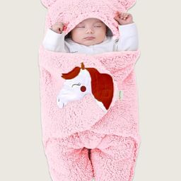 OYO BABY Fleece Lightweight Hooded Baby Blanket | Super Soft Wearable Unicorn Wrapper (Pink) | Size - 70 x 70 cm-image-86
