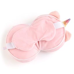 Babyhug Plush Unicorn Eye Mask with Head Rest - Pink image 4