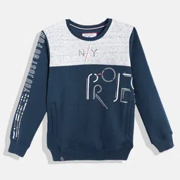 Monte Carlo Boys Navy Blue & Grey Colourblocked Sweatshirt-picture-55