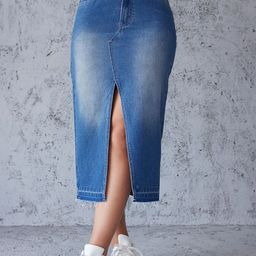 StyleCast Washed Pencil Midi Skirt-image-31