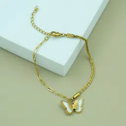 ARTKLIM Gold-Plated Stainless Steel Butterfly Char mBracelet-picture-39
