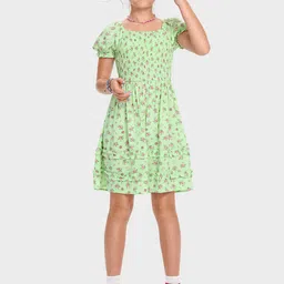 THE CHILDREN'S PLACE Floral Print Puff Sleeve Fit & Flare Dress-picture-36