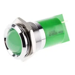 RS PRO Green Panel Mount Indicator 48-65V DC, Mounting Hole Size 22 mm, Termination Type , Model No 212238-43
