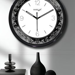 RANDOM White & Black Printed Traditional Wall Clock-image-90
