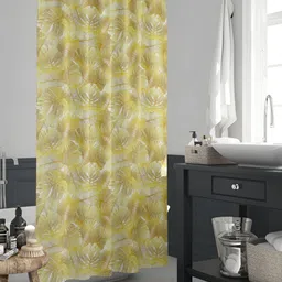 ArtzFolio Yellow & White Printed Waterproof Shower Curtain-image-97