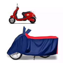 Auto Pearl Two Wheeler Cover with Bag for Techo Electra Emerge, Red & Blue-image-71