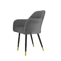 zidle Rosey Ex Comfy Cafe Dining Sofa with Strong Legs Foam & Velvet 85x54 cm Grey & Black for Dining & Kitchen-image-5