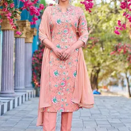 SZN Women Floral Printed Kurta, Trousers With Dupatta-image-57