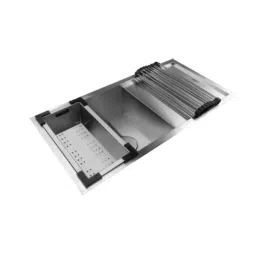 Jayna Combo 36x18 inch Satin Finish Stainless Steel Single Bowl Kitchen Sink with Drain Board, COMBO - 04-image-61