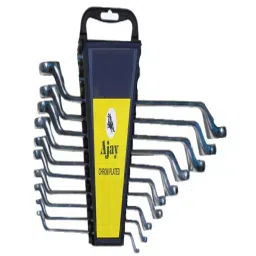 Ajay Tool Bi-Hexagonal Ring Spanner Set Rack 6x7-24x27 mm, AJRS/10A (Set of 10)-image-13